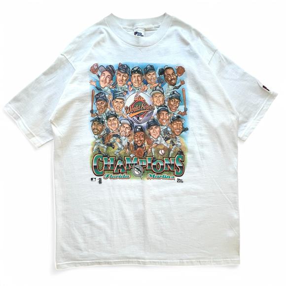 Pro Player Other - Vintage Florida Marlins Caricature World Series Champs 1997 MLB Baseball T Shirt